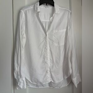 Bella Dahl White Casual Tail Button Down Long Sleeves Shirt, Sz: Medium